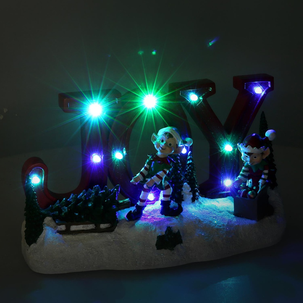 Scritta resina con elfi led rosso cm29,5x8h17