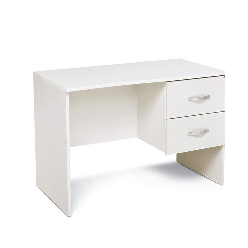 Scrivania 2 cassetti Bianco Frassinato in legno nobilitato H.75x119x64 cm
