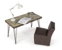 Scrivania cemento e metallo Atlantide cm 130 x 65