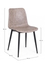 2x Sedia Kyra Nero Pu Beige Vintage  