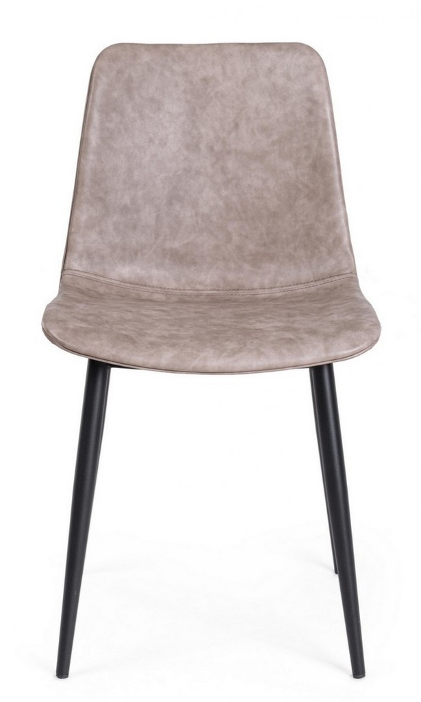 2x Sedia Kyra Nero Pu Beige Vintage  