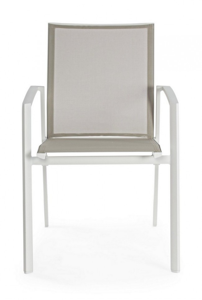 Sedia arredo giardino con bracciolo  bianco Cruise