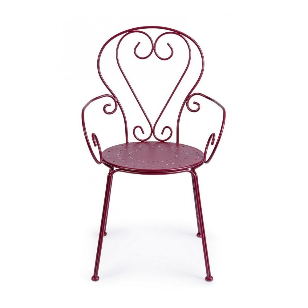 Sedia con braccioli Etienne Bordeaux impilabile