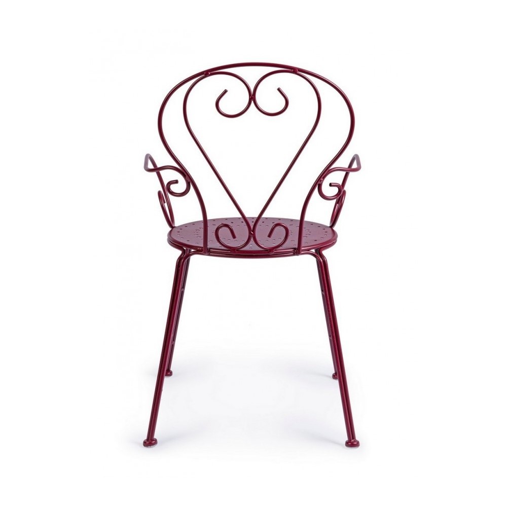 Sedia con braccioli Etienne Bordeaux impilabile
