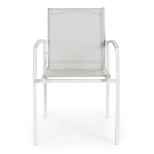 Sedia con braccioli Hilla Bianco Cloud in alluminio