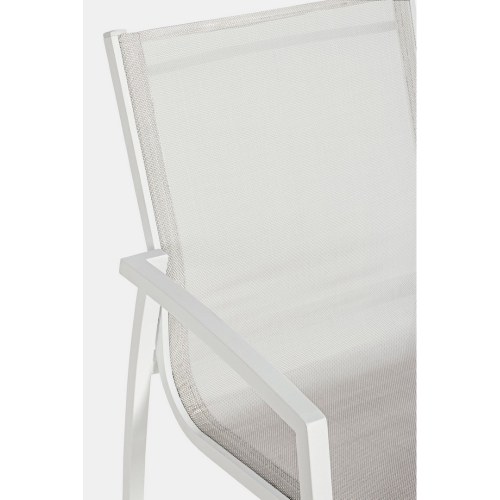 Sedia con braccioli Hilla Bianco Cloud in alluminio