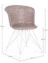 2x Sedia Loft Bianco Pu Beige Vintage  