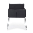 Sedia con braccioli in similpelle Nero SIXTY 60x54x h80,5 cm