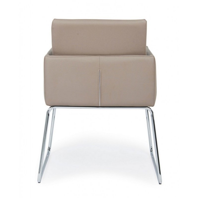 Sedia con braccioli in similpelle Tortora SIXTY 60x54x h80,5 cm