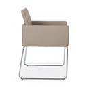 Sedia con braccioli in similpelle Tortora SIXTY 60x54x h80,5 cm
