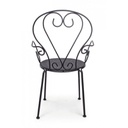 Sedia da giardino con braccioli in acciaio Antracite ETIENNE 49x49x h89 cm iperbriko