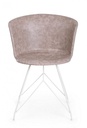 2x Sedia Loft Bianco Pu Beige Vintage  