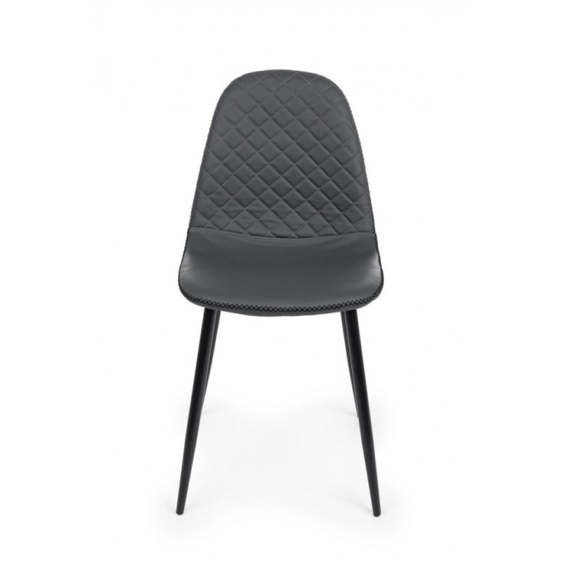 Sedia da pranzo in similpelle Grigio Scuro AMANDA 45x54x h87 cm
