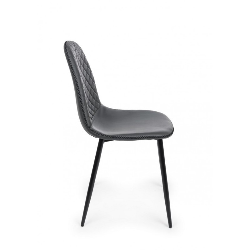 Sedia da pranzo in similpelle Grigio Scuro AMANDA 45x54x h87 cm