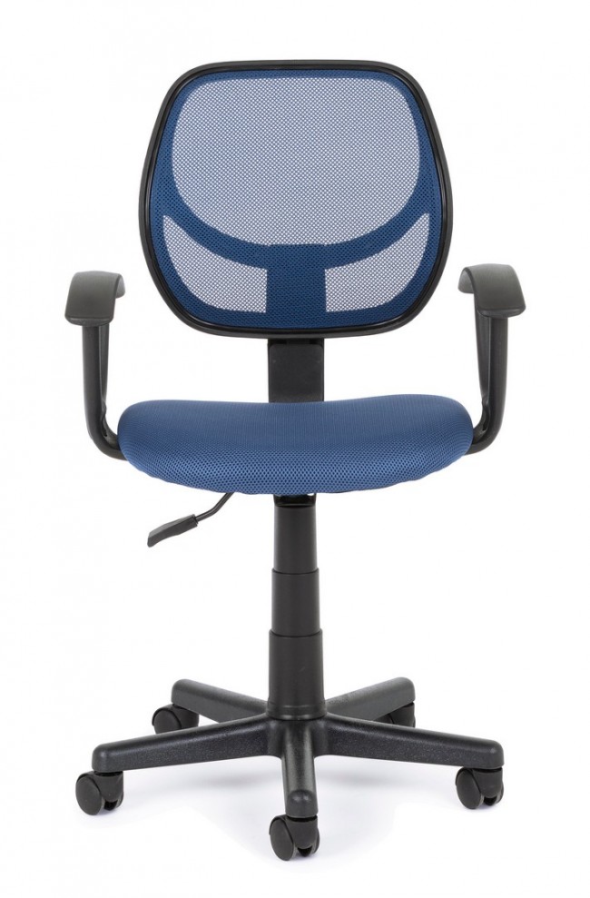 Sedia da ufficio blu con braccioli