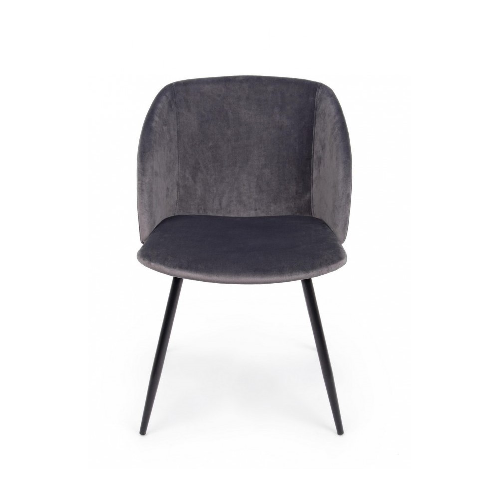 Sedia effetto velluto Crown velvet grigio