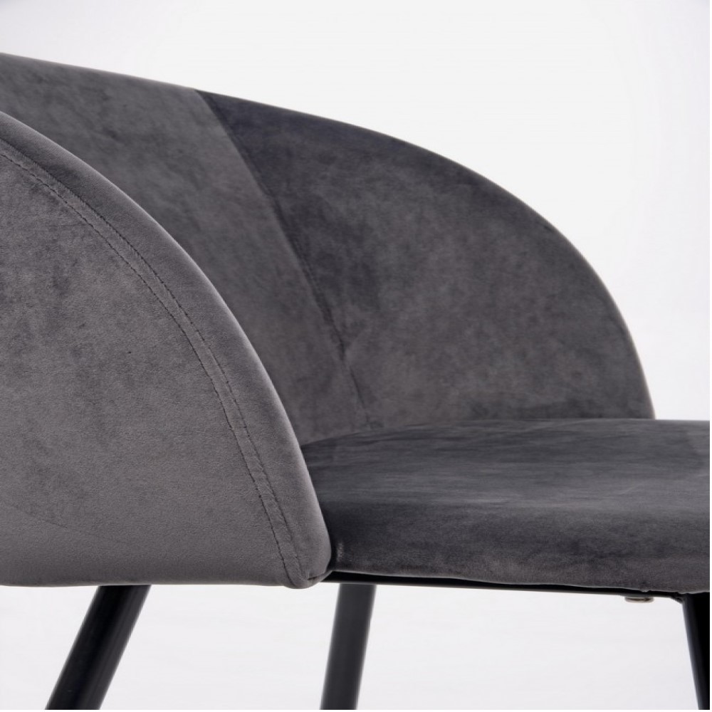 Sedia effetto velluto Crown velvet grigio