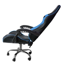 Sedia gaming in ecopelle da ufficio reclinabile Blu e Nero 64x53x h123-133 cm