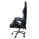 Sedia gaming in ecopelle da ufficio reclinabile Blu e Nero 64x53x h123-133 cm