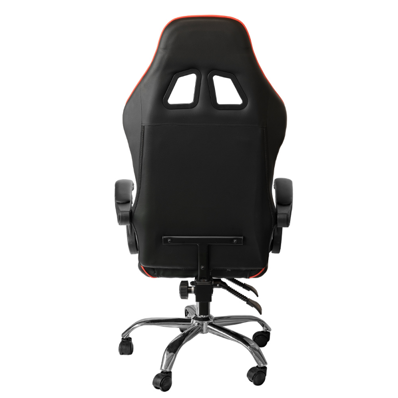 Sedia gaming in ecopelle da ufficio reclinabile Rosso e Nero 64x53x h123-133 cm
