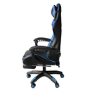Sedia gaming in ecopelle da ufficio reclinabile con poggiapiedi Blu e Nero 64x53x h123-133 cm