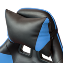 Sedia gaming in ecopelle da ufficio reclinabile con poggiapiedi Blu e Nero 64x53x h123-133 cm