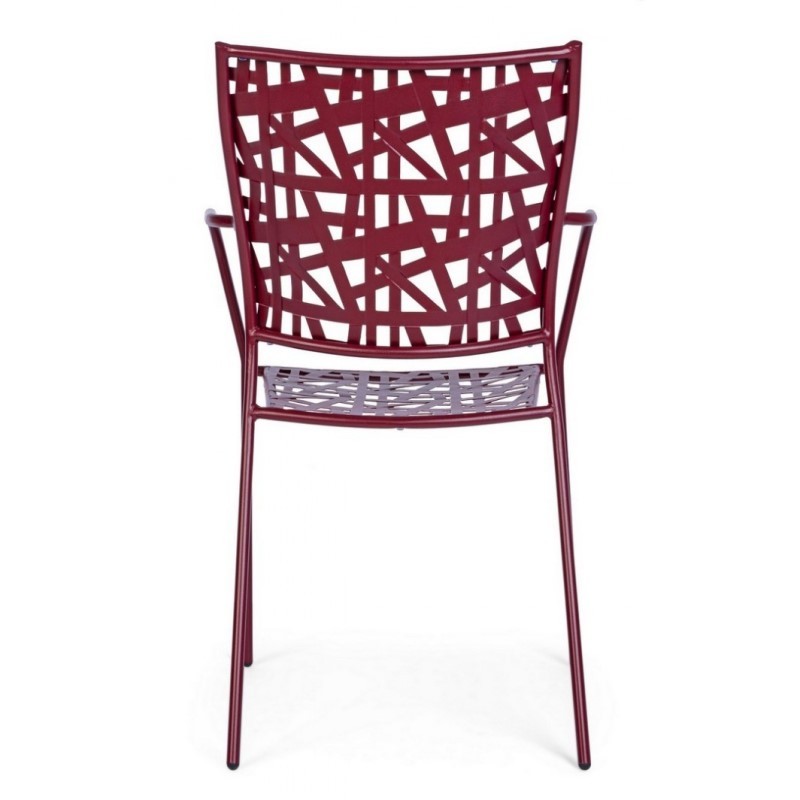 Sedia in acciaio con braccioli Kelsie Bordeaux iperbriko