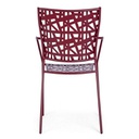 Sedia in acciaio con braccioli Kelsie Bordeaux iperbriko