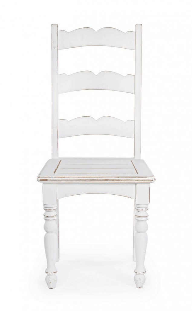 Sedia in legno stile rustico bianco shabby