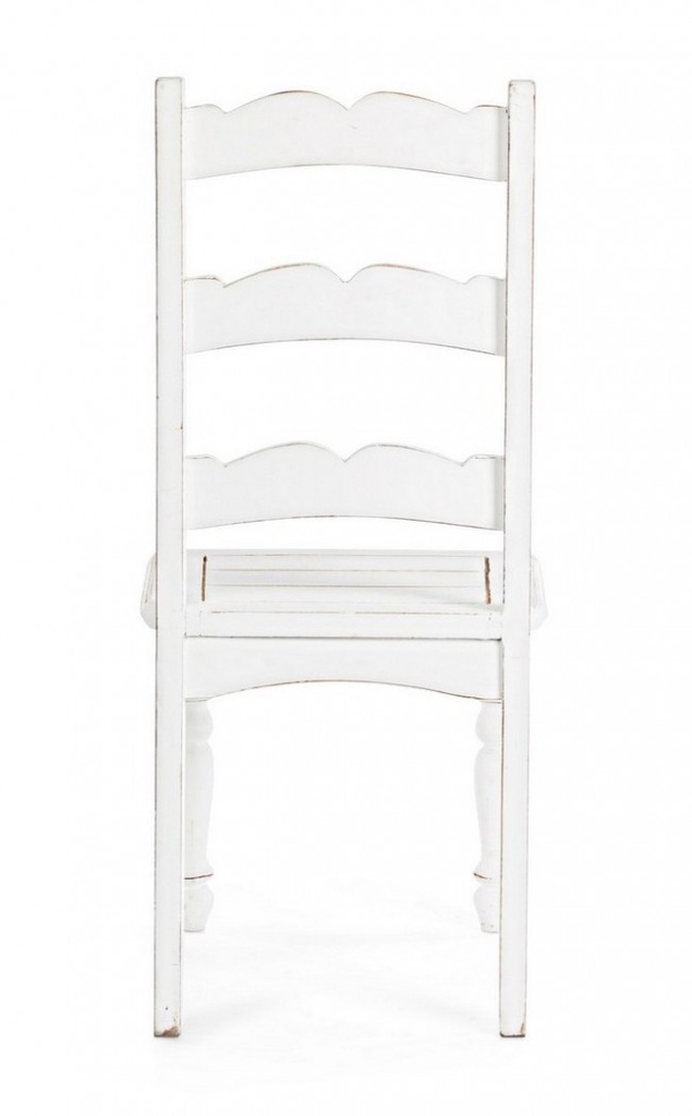 Sedia in legno stile rustico bianco shabby