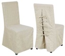 Sedia in tessuto beige con mini riga