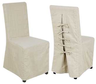 Sedia in tessuto beige con mini riga