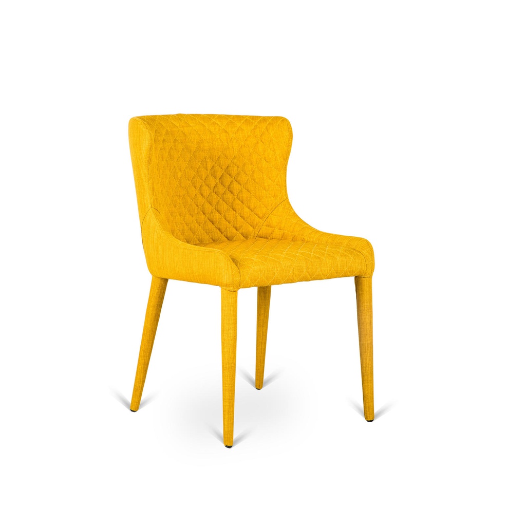 Sedia in tessuto giallo 58x50,5x83h cm