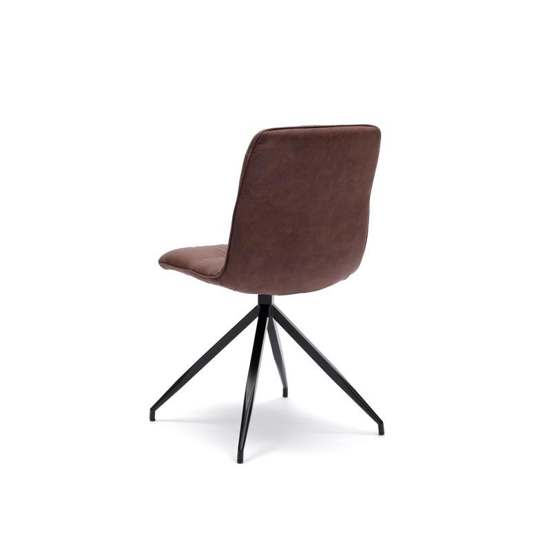 Sedia in tessuto microfibra effetto velluto marrone 43x38xh. 86.5 cm