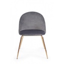 Sedia in velluto grigio con gambe oro