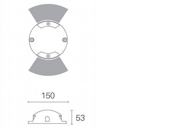 Segnapasso 3W Led 4000K  linea upper  grafite
