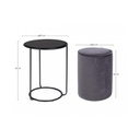 Set combinato moderno tavolino-pouf Annika grigio scuro iperbriko