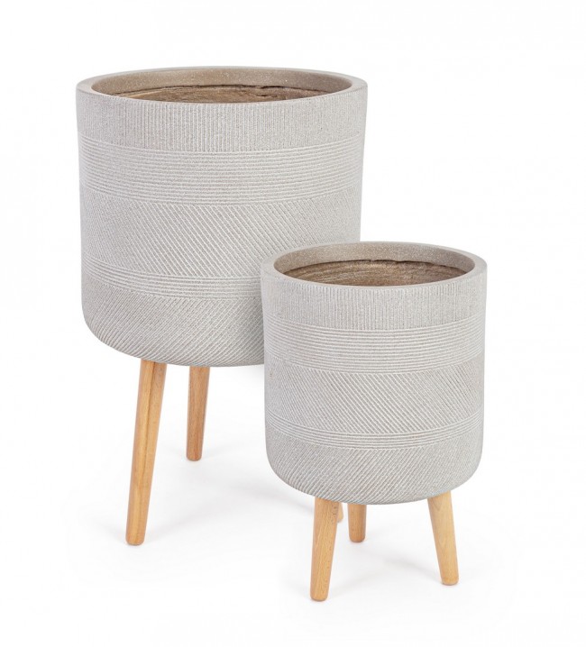 Set2 Vaso Rigo To Treppiede Beige  