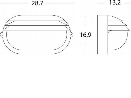 Applique Grande E27  linea palpebra ovale  nero
