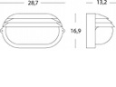 Applique Grande E27  linea palpebra ovale  nero