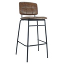 Sgabello Ross in ecopelle ruggine con gambe nere 106 cm, 43 cm, 45 cm