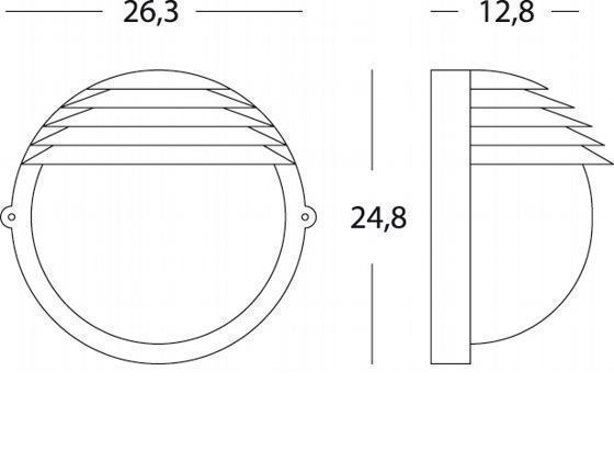 Applique Grande E27  linea palpebra tonda  bianco