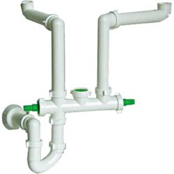 Sifone lavello compatto autopulente 2 vie 1&quot;1/2 Bonomini