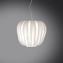 Sospensione 2 Luci Bianco in Metallo Cromato Cm. 60 x 54h