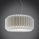 Sospensione 3 Luci Bianco in Metallo Cromato Cm. 60 x 31h
