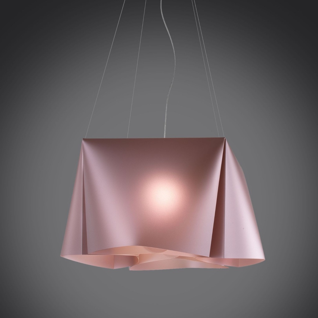 Sospensione 3 Luci Pink Metal in Metallo Cromato Cm. 59 x 31h