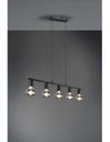 Sospensione 5xE27 Vannes Nero L82 cm Trio Lighting