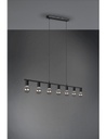 Sospensione 7xE27 Vannes Nero L110 cm Trio Lighting