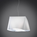 Sospensione Bianco in Metallo Cromato Cm. 45 x 21h
