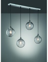 Sospensione Clooney 4 Sfere Vetro Fumé L90 cm Trio Lighting